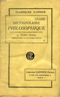 Couverture du livre Dictionnaire philosophique - Voltaire 