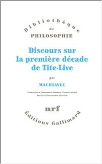 Couverture du livre Discours sur la première décade de Tite-Live - Nicolas Machiavel