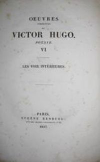 Couverture du livre Les voix intérieures - Victor Hugo