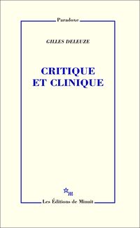 Couverture du livre Critique et clinique - Gilles Deleuze