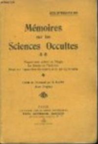 Couverture du livre Mémoires sur les Sciences Occultes - Arthur Schopenhauer