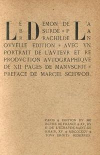 Couverture du livre Le Démon de l'absurde - Rachilde 