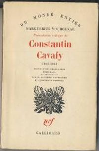 Couverture du livre Constantin Cavafy, 1863-1933 - Marguerite Yourcenar