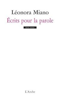 Couverture du livre Écrits pour la parole - Leonora Miano