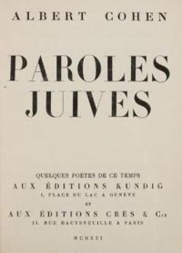 Albert Cohen - Paroles Juives