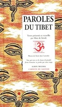 Couverture du livre Paroles du Tibet - Marc De Smedt