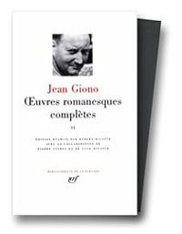 Couverture du livre Oeuvres romanesques complètes - Jean Giono