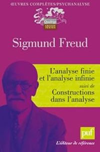 Couverture du livre L'analyse finie et l'analyse infinie  - Sigmund Freud