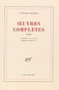 Couverture du livre Cahiers de Rodez (septembre-novembre 1945) - Antonin Artaud