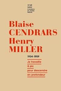 Couverture du livre Correspondance (1934 - Henry Miller - Blaise Cendrars