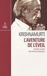 Couverture du livre L'aventure de l'éveil  - Jiddu Krishnamurti