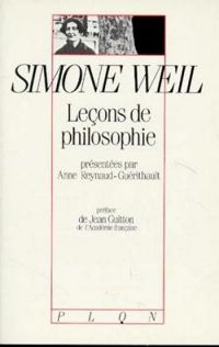 Couverture du livre Leçons de philosophie  - Simone Weil - Anne Reynaud