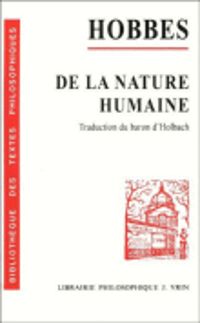 Couverture du livre De la nature humaine - Thomas Hobbes