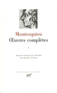 Couverture du livre Oeuvres complètes - Montesquieu 