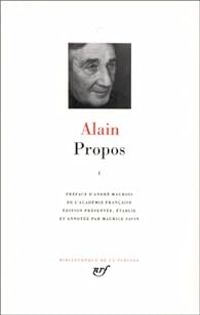 Couverture du livre Alain : Propos - Alain 