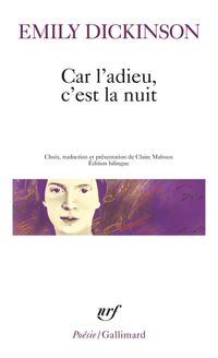 Couverture du livre Car l'adieu, c'est la nuit - Emily Dickinson