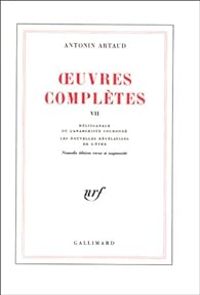 Couverture du livre Oeuvres complètes - Antonin Artaud