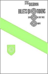 Couverture du livre Billets quotidiens - Stig Dagerman